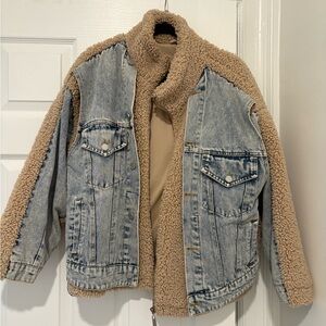 Denim and Sherpa Jacket Anthropologie